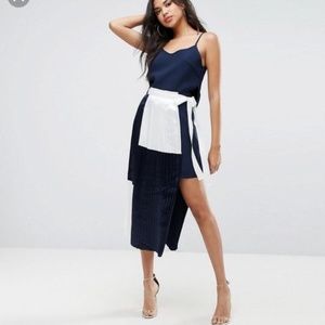 ASOS boohoo color block pleated dress